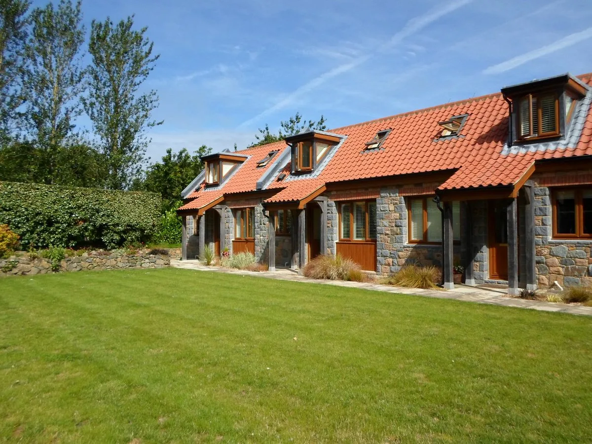 Gold cottages front lawn